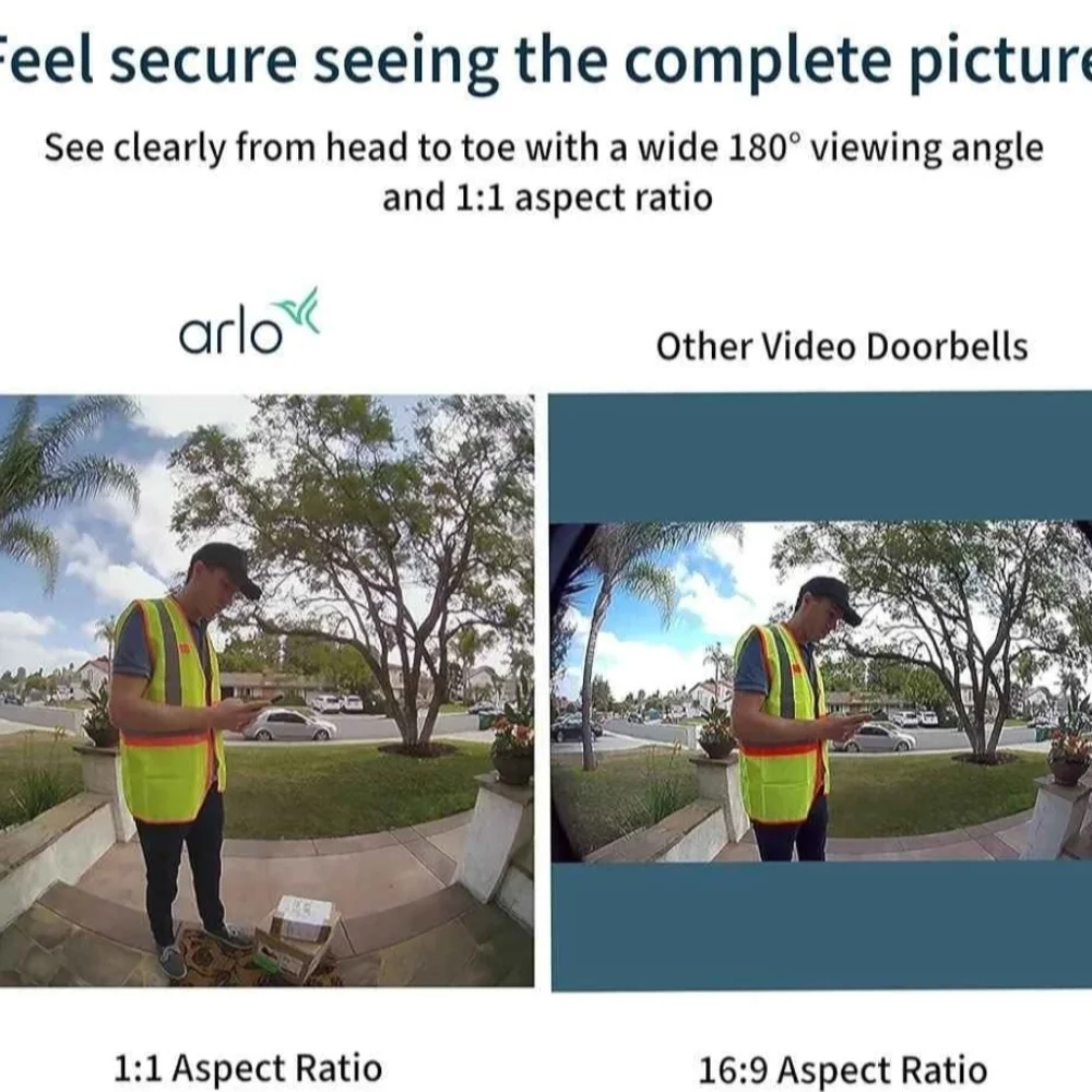 Arlo Essential Wired Video Doorbell in Black